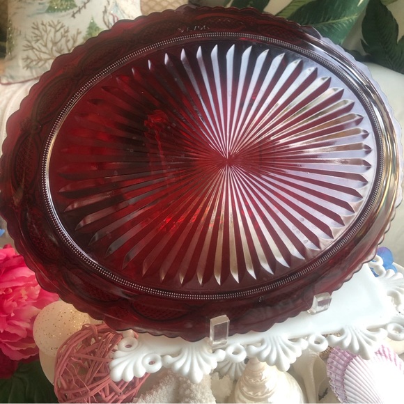 Vintage Avon Ruby Cape Cod Oval Platter - Picture 3 of 7